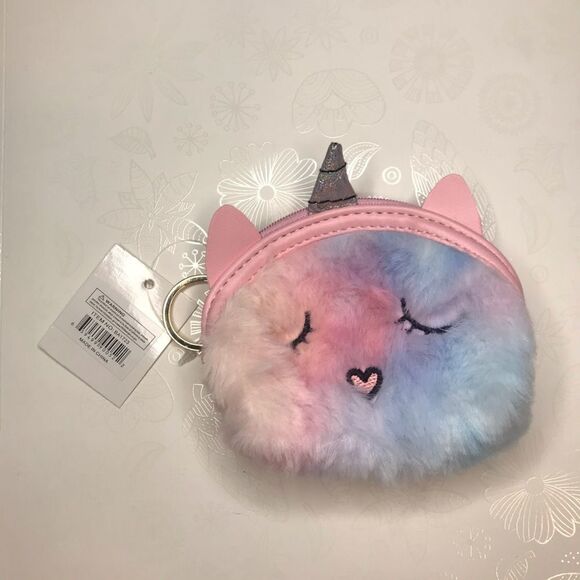 UNICORN Coin Purse Tie Dye Keychain NWT - Picture 2 of 4